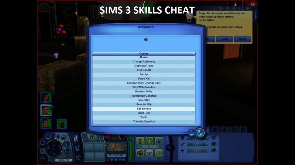 Sims 3 Skills Cheat | Max Out