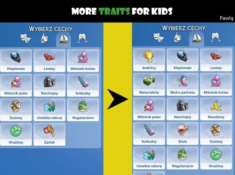 More traits for kids