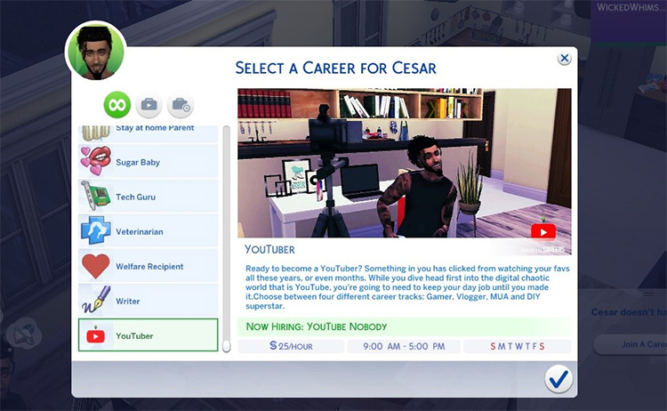 youtuber mod sims4