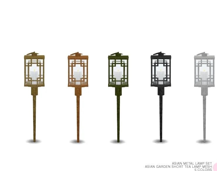 Asian Garden Short Tea Lamps