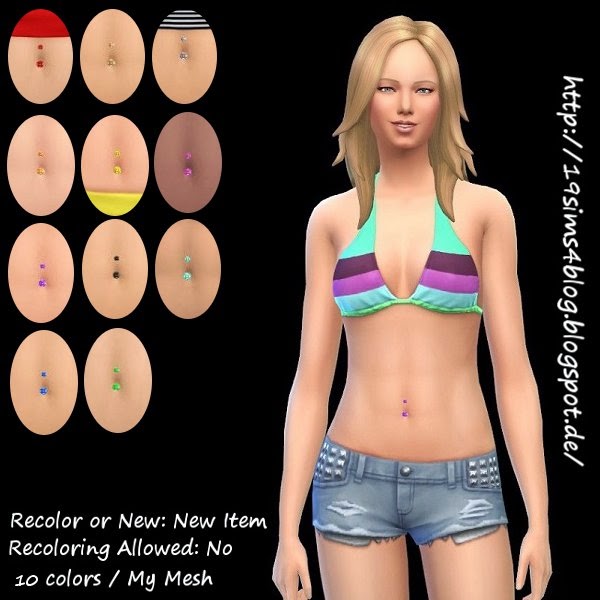 19 Sims 4 bellybutton ring