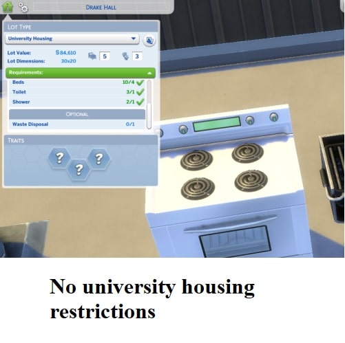 No university housing restrictions