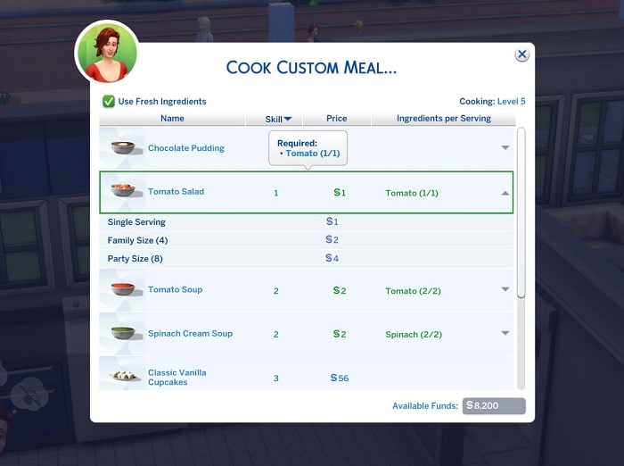 Custom food interactions sims 4