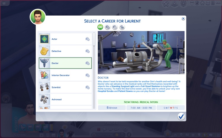 Sims 4 Doctor Career