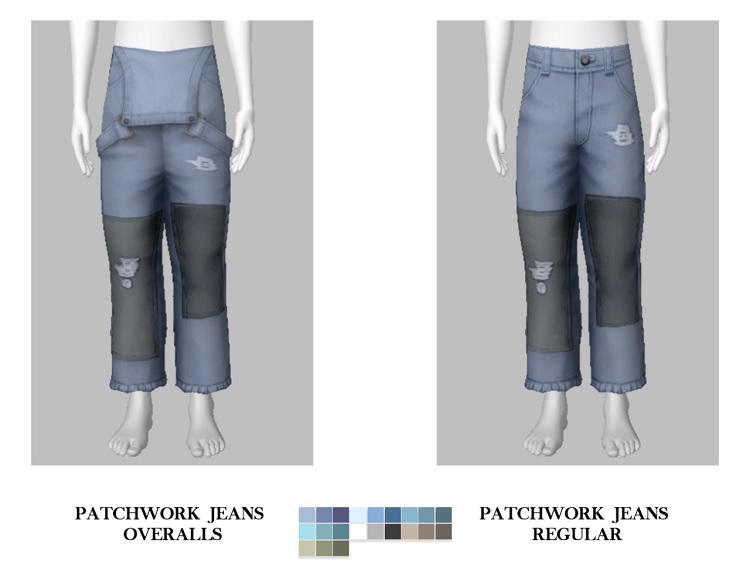 Patchwork Jeans (Overalls + Regular)