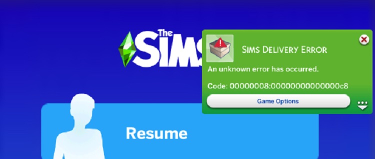 Sims 4 Delivery Error