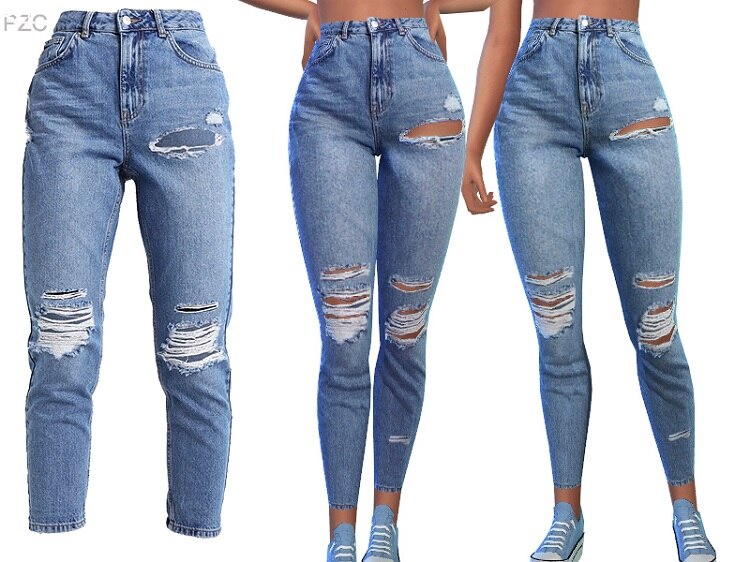 Topshop Denim Skinny Ripped Jeans