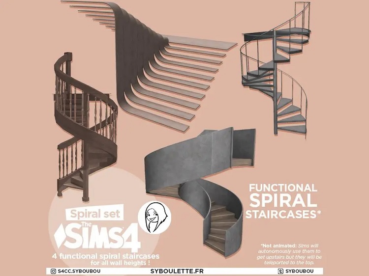 Spiral Stairs CC Sims