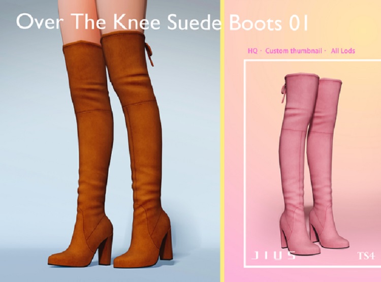 Over The Knee Suede Boots 01 by Jius-Sis